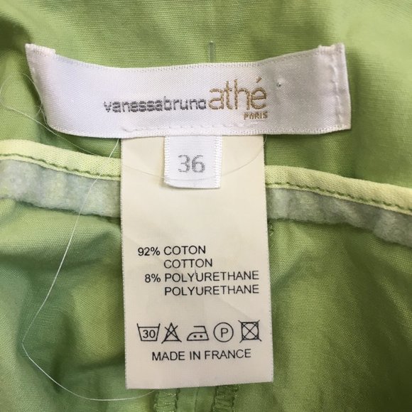 VANESSA BRUNO Athe France Green/Lime Pleated Detailing A Line Skirt - Picture 2 of 8